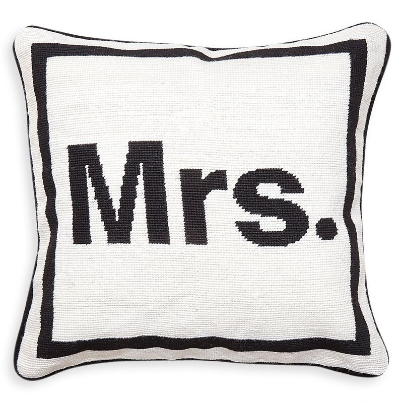 Mrs Needlepoint Pillow, large